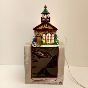 Enchanted Christmas Village "Town Church" Porcelain Lighted Village Chapel